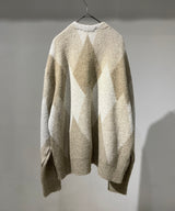 MOHAIR CARDIGAN natural argyle