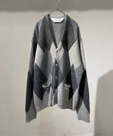 MOHAIR CARDIGAN gray argyle