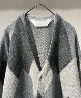 MOHAIR CARDIGAN gray argyle
