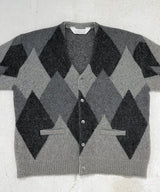 MOHAIR CARDIGAN gray argyle