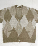 MOHAIR CARDIGAN natural argyle