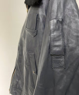 70/80's FRENCH AIR FORCE LEATHTER PILOT JACKET-C