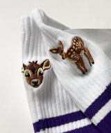 Skater Socks Embroidery Fawn