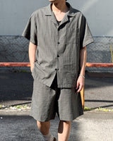 LINEN OPEN COLLAR SHIRT