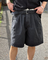 BLACK TWILL CARGO SHORTS(LIGHT WEIGHT MOLESKIN)
