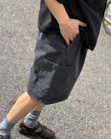 BLACK TWILL CARGO SHORTS(LIGHT WEIGHT MOLESKIN)