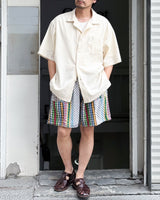 UNEVEN OPEN COLLAR S/S SHIRT