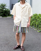 UNEVEN OPEN COLLAR S/S SHIRT