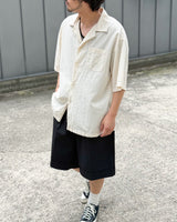 UNEVEN OPEN COLLAR S/S SHIRT