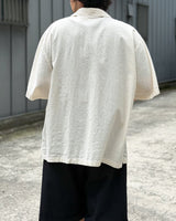 UNEVEN OPEN COLLAR S/S SHIRT