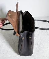 LEATHER SADDLE TOTE BAG