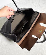 LEATHER SADDLE TOTE BAG