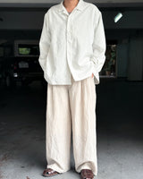 WOOL LINEN MILLING WIDE STRAIGHT PANTS