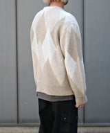 MOHAIR CARDIGAN natural argyle