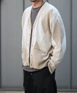 MOHAIR CARDIGAN natural argyle