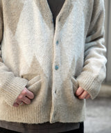 MOHAIR CARDIGAN natural argyle