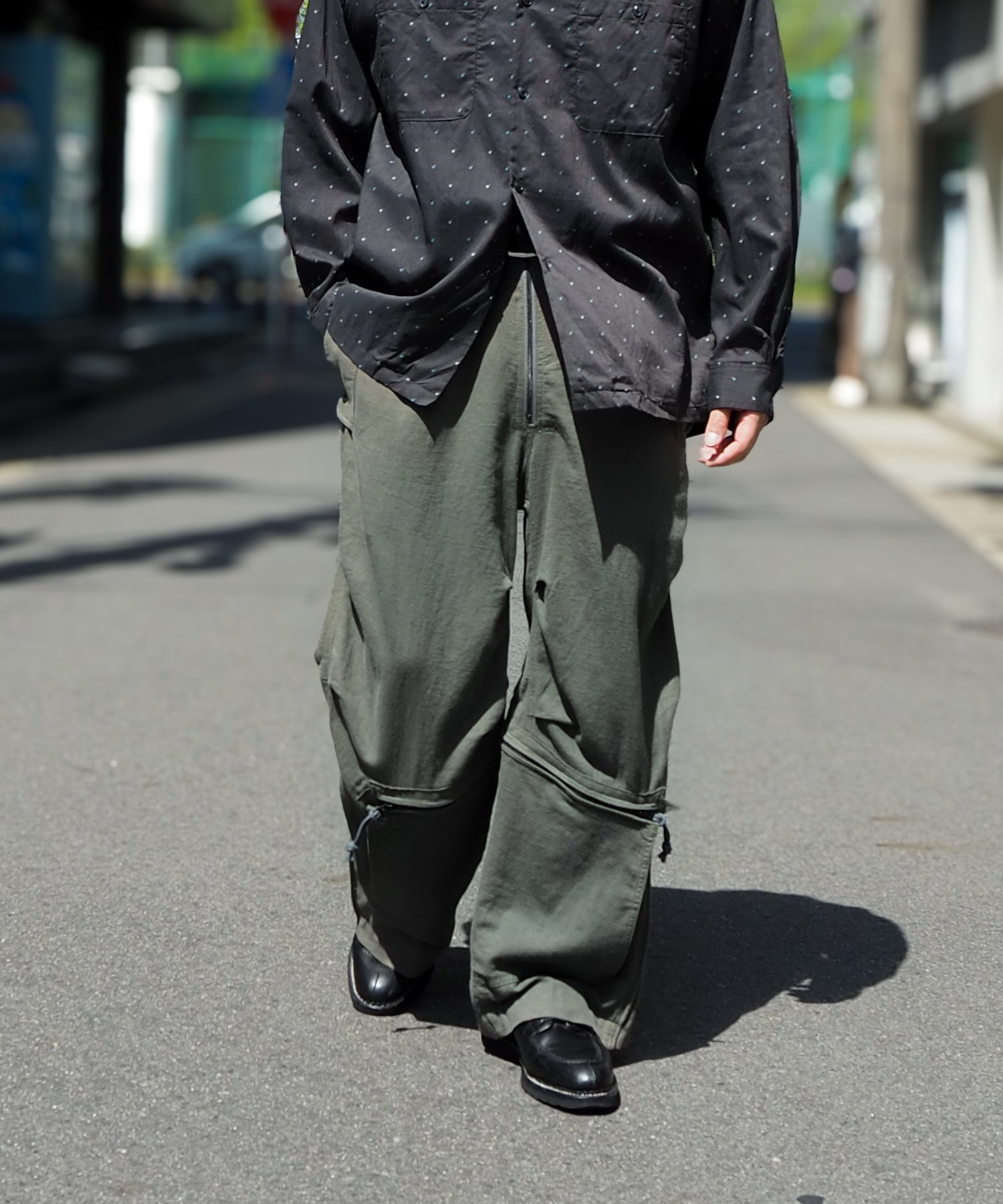 45R 撚り杢ミリタリー平キュロット 2 ワイドパンツ 45rpm VERYTAGE / CHOPNROCK ベリーテイジ ミリタリーパンツ