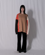 COLOR PANEL ZIP SWEAT