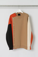 COLOR PANEL ZIP SWEAT