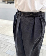 WIDE CROPPED WRAP DENIM