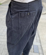 WIDE CROPPED WRAP DENIM