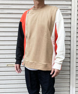 COLOR PANEL ZIP SWEAT