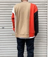 COLOR PANEL ZIP SWEAT