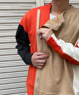 COLOR PANEL ZIP SWEAT
