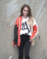 COLOR PANEL ZIP SWEAT