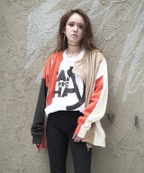 COLOR PANEL ZIP SWEAT