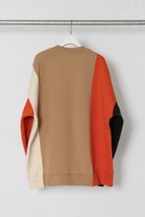 COLOR PANEL ZIP SWEAT