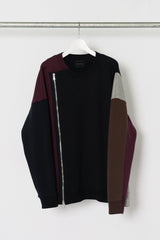 COLOR PANEL ZIP SWEAT
