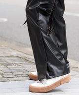 SYNTHETIC LEATHER TROUSERS