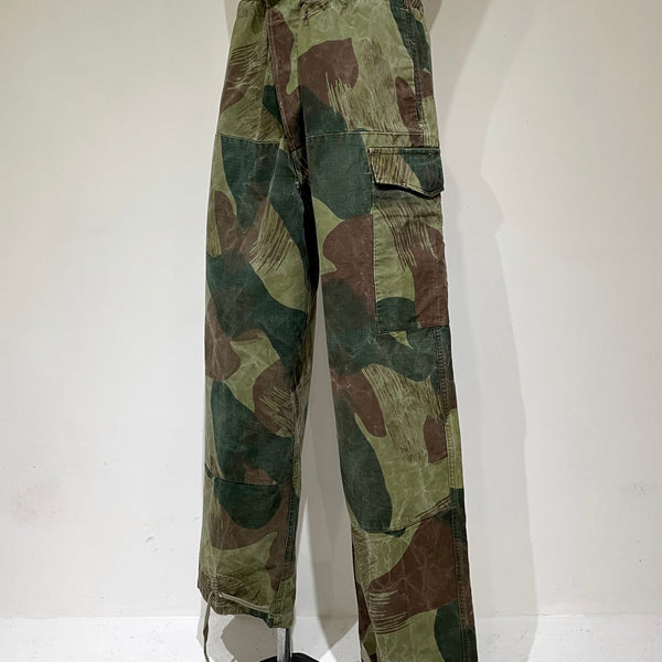 50s BELGIAN ARMY BRUSH STROKE CAMO TROUSERS DEAD STOCK / 50s