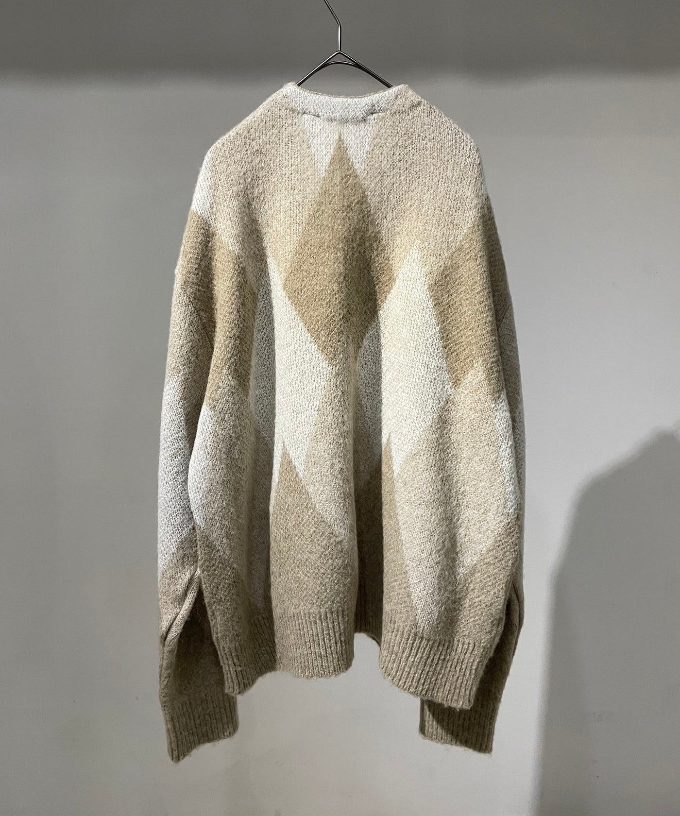ANDER アンダー / MOHAIR CARDIGAN natural argyle – GARROT STORE