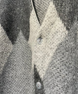 MOHAIR CARDIGAN gray argyle