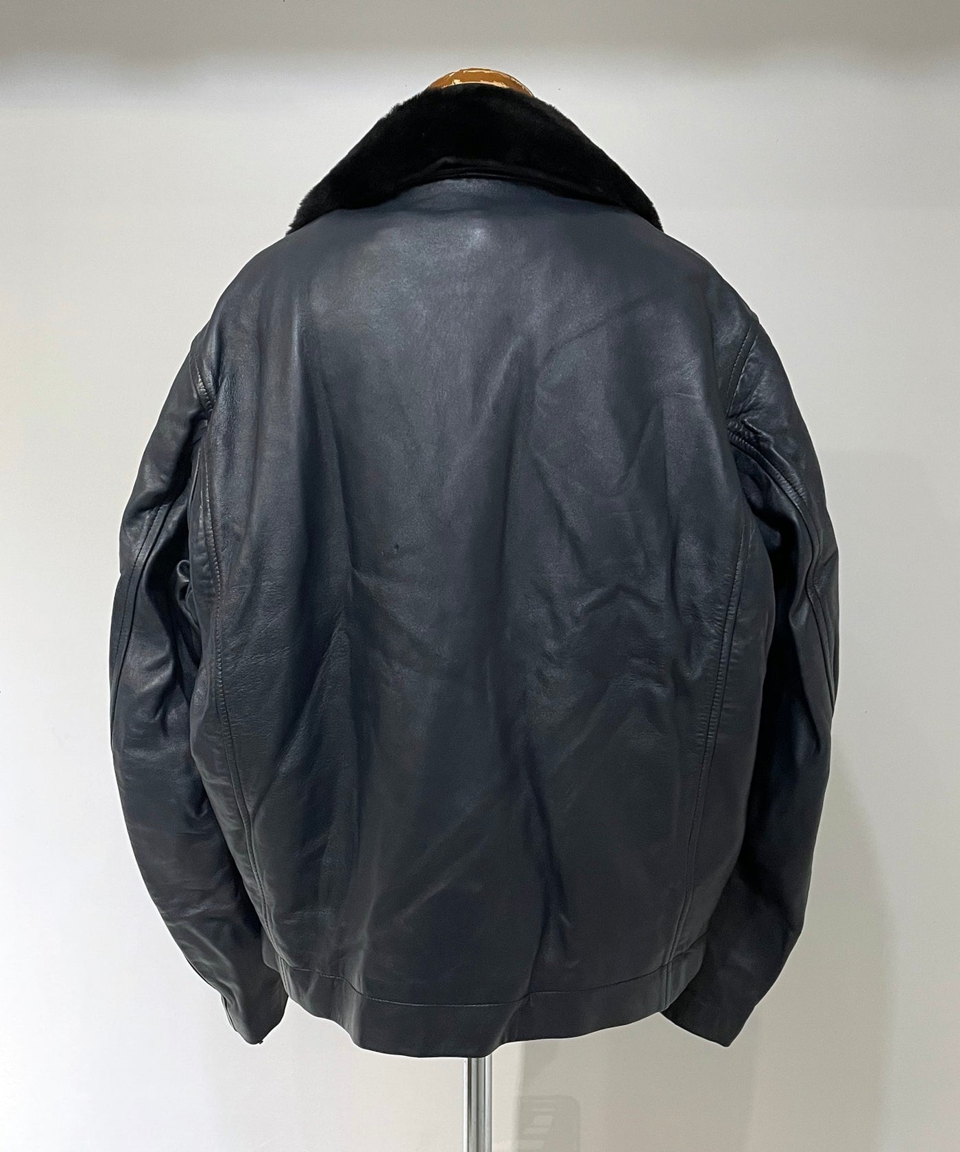70s フレンチ エアフォース レザー フライトジャケット ミリタリー 黒 48 07f3b2a5257703b9e794758a698362