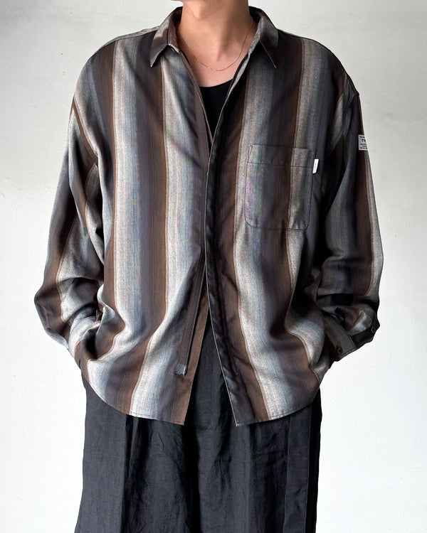 Zip Ombre Stripe Shirt