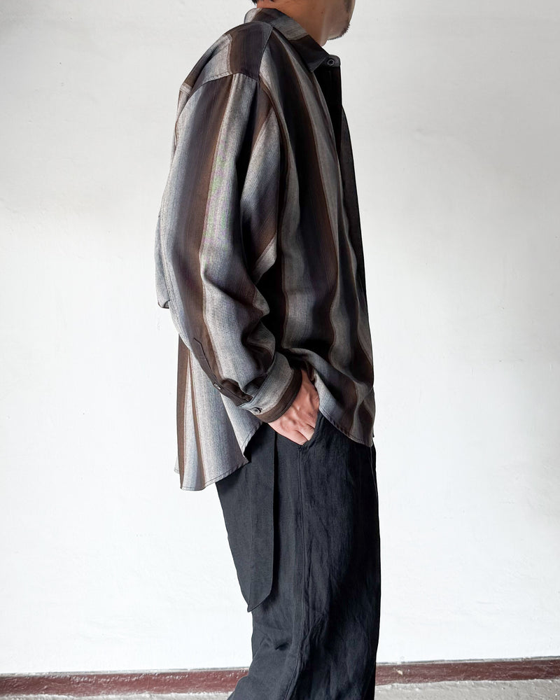 Zip Ombre Stripe Shirt