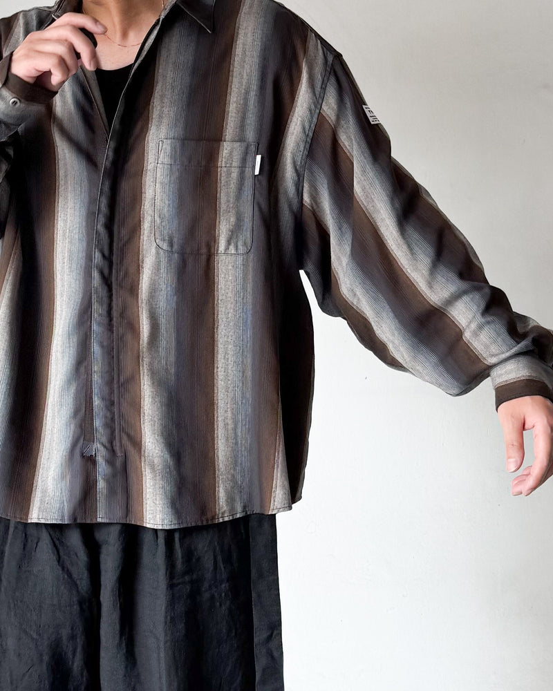 Zip Ombre Stripe Shirt