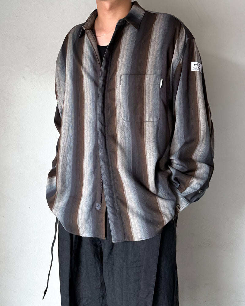 Zip Ombre Stripe Shirt