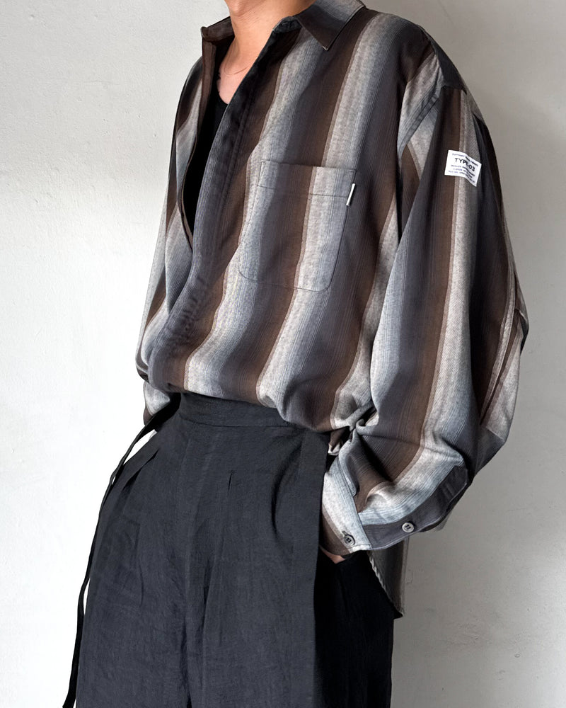 Zip Ombre Stripe Shirt