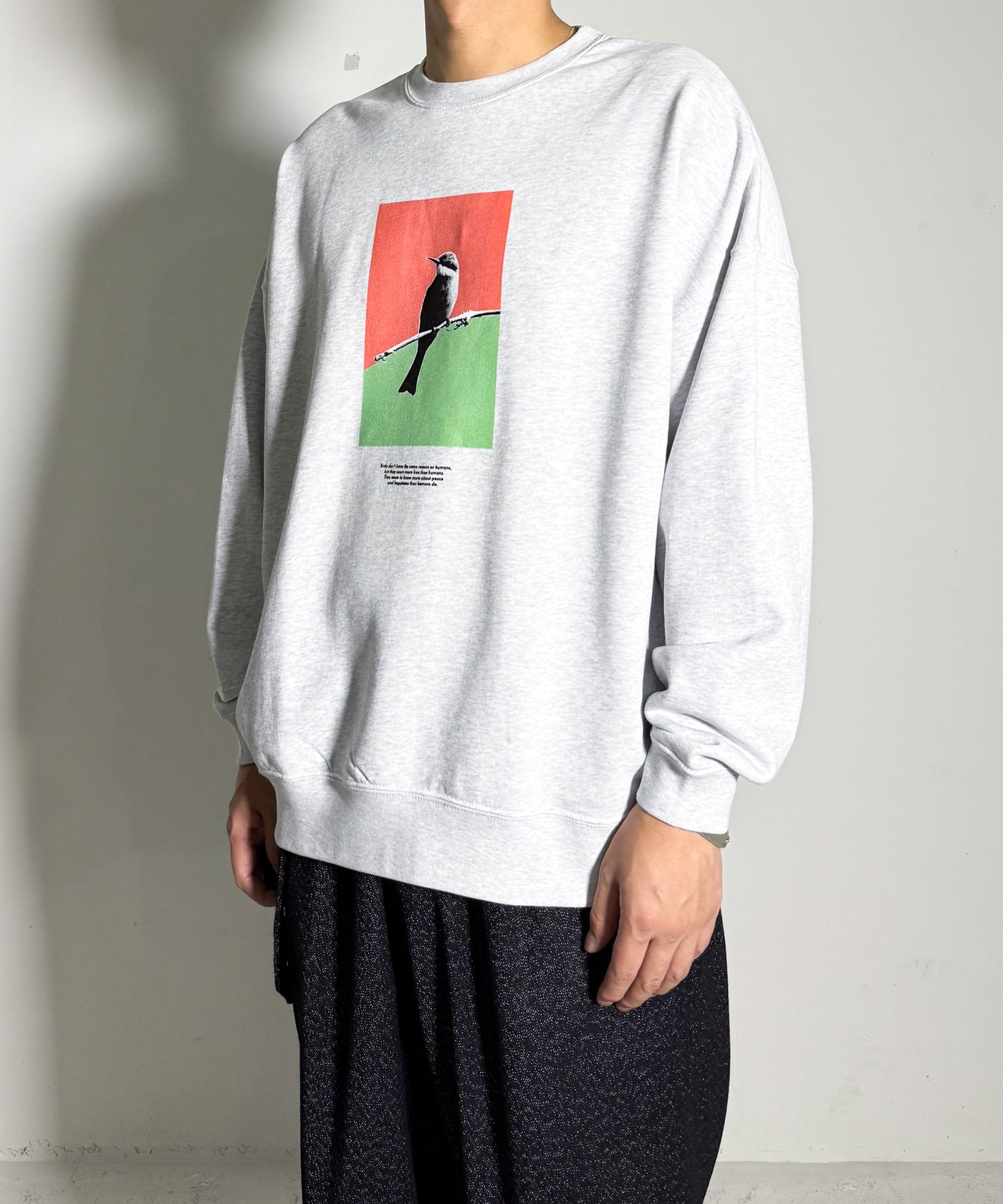 新品同様 The Birthday たとえばボクが踊ったら 限定 スウェット POET MEETS DUBWISE / BIRD INKJET OVERSIZED SWEAT ポエトミーツ