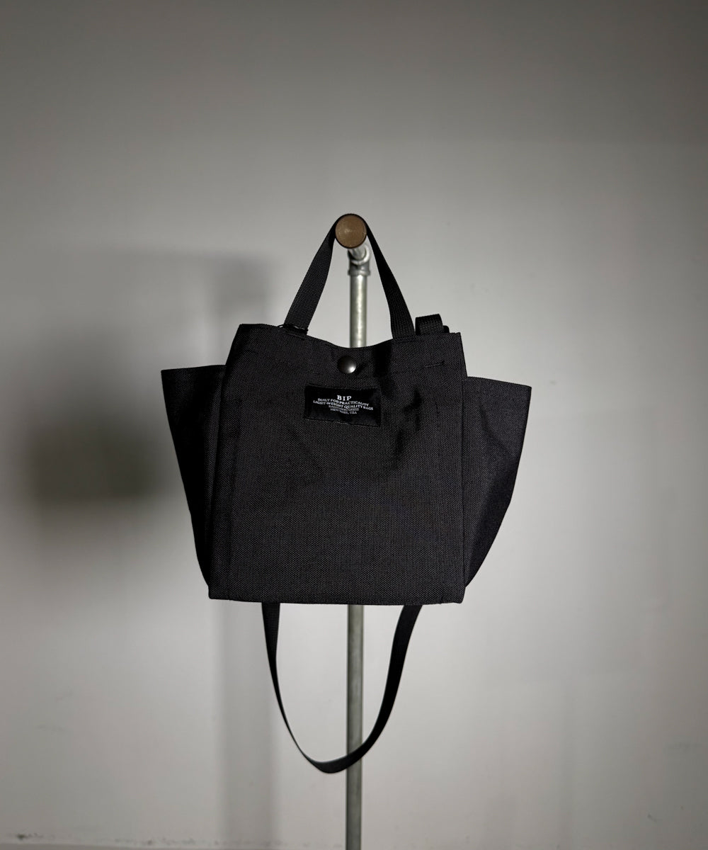 BAGSINPROGRESS / Small Side Pocket Tote BLACK NYLON CANVAS バッグ