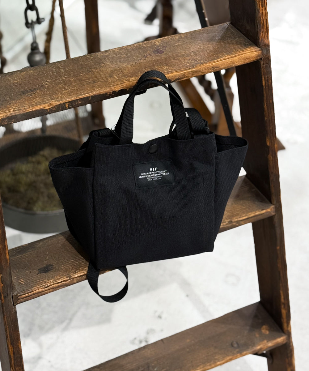 BAGSINPROGRESS / Small Side Pocket Tote BLACK NYLON CANVAS バッグ
