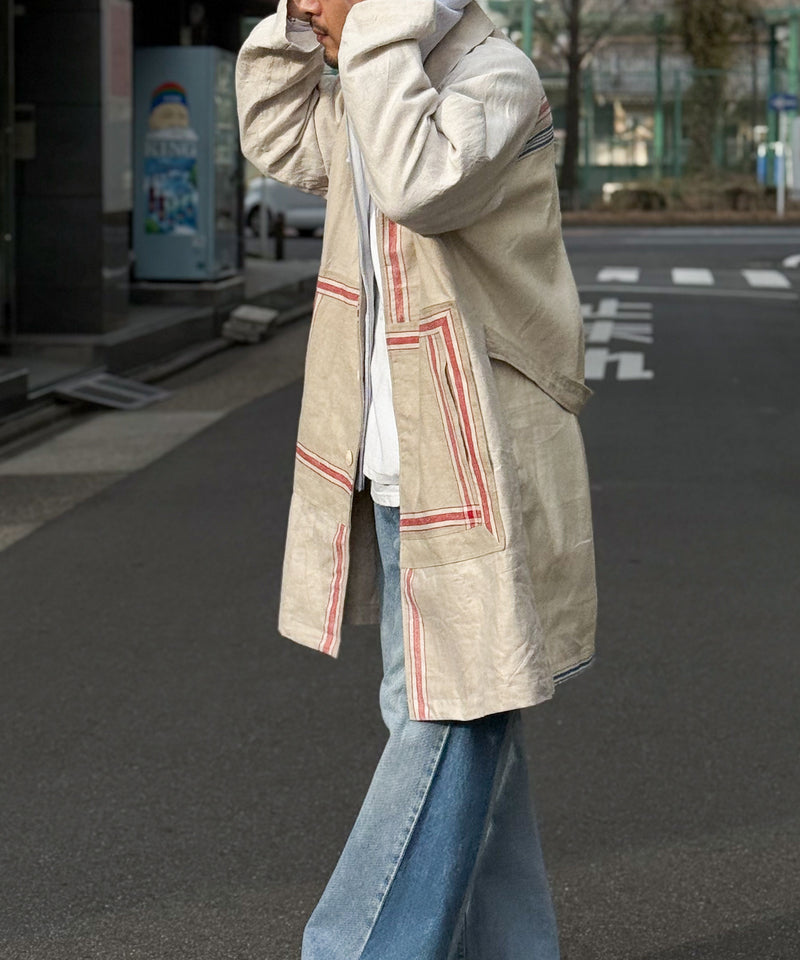 CHANGES / MANGELTUCH LINEN COAT チェンジーズ マングルクロスリネン