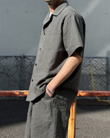 LINEN OPEN COLLAR SHIRT