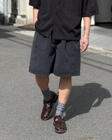BLACK TWILL CARGO SHORTS(LIGHT WEIGHT MOLESKIN)