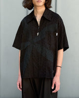 odd FLOWER ZIP SHIRT