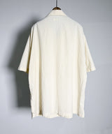 UNEVEN OPEN COLLAR S/S SHIRT
